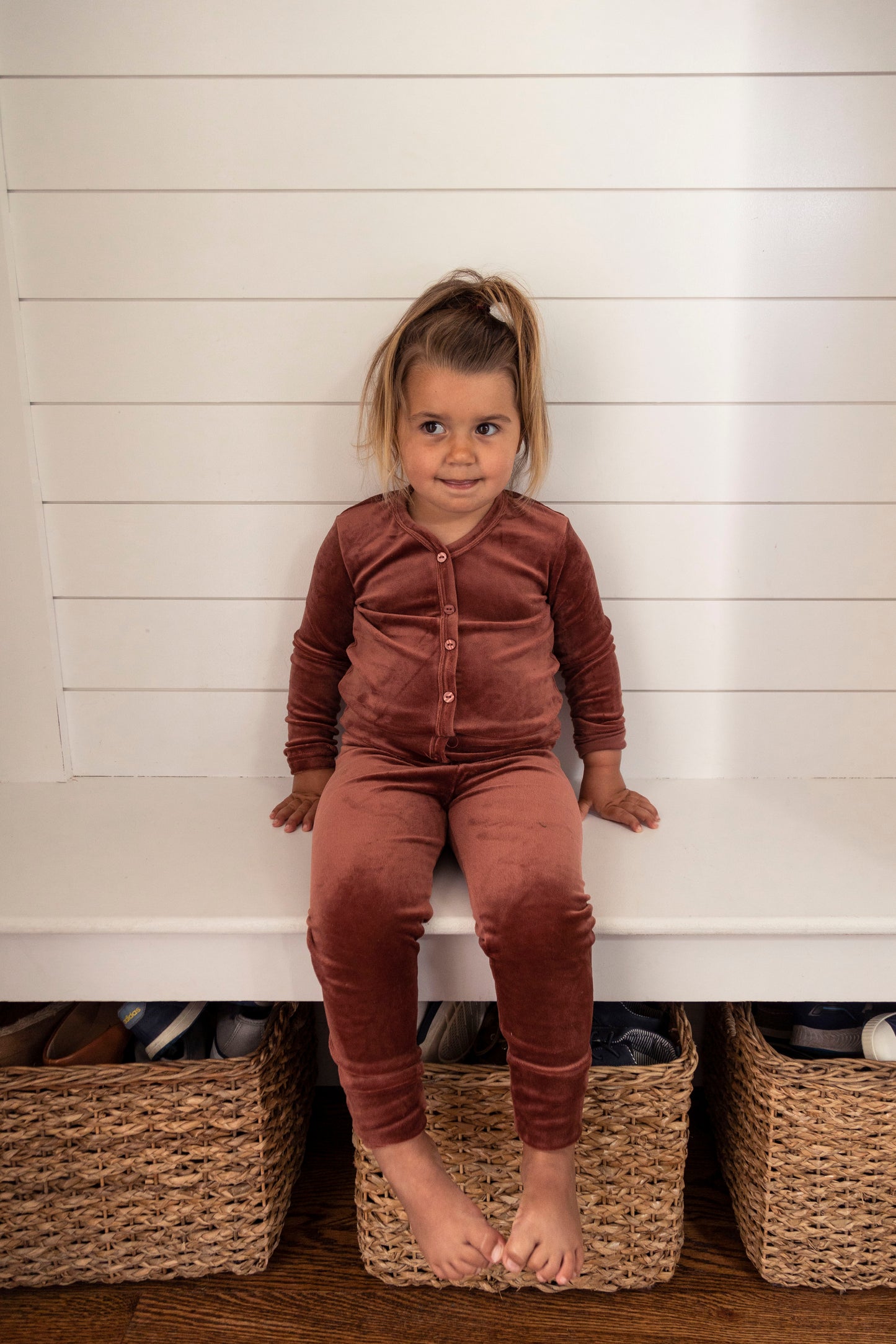 Rust velour button Pajamas
