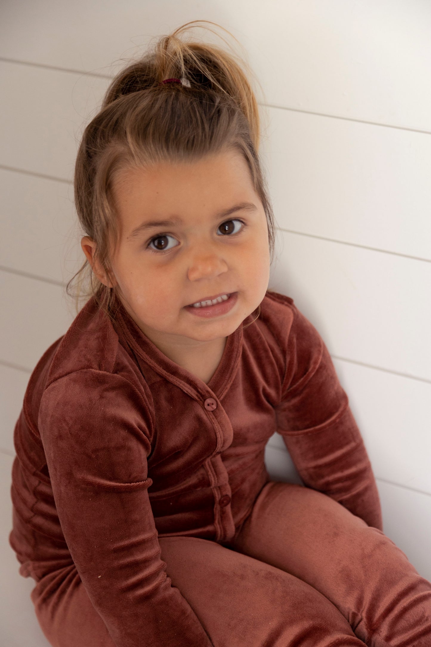 Rust velour button Pajamas