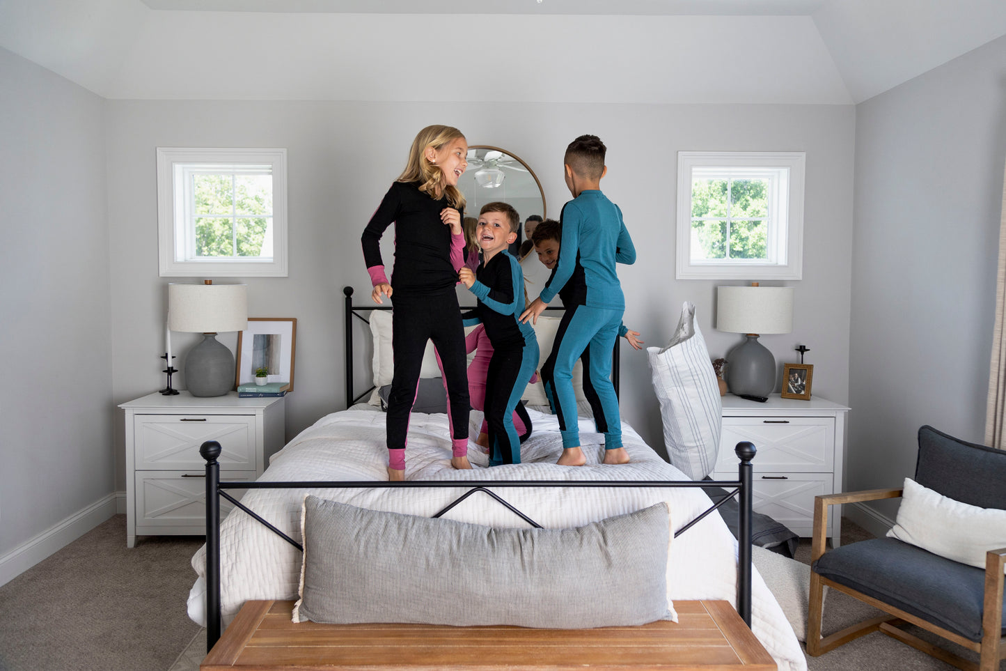 Black/teal V neck Pajamas