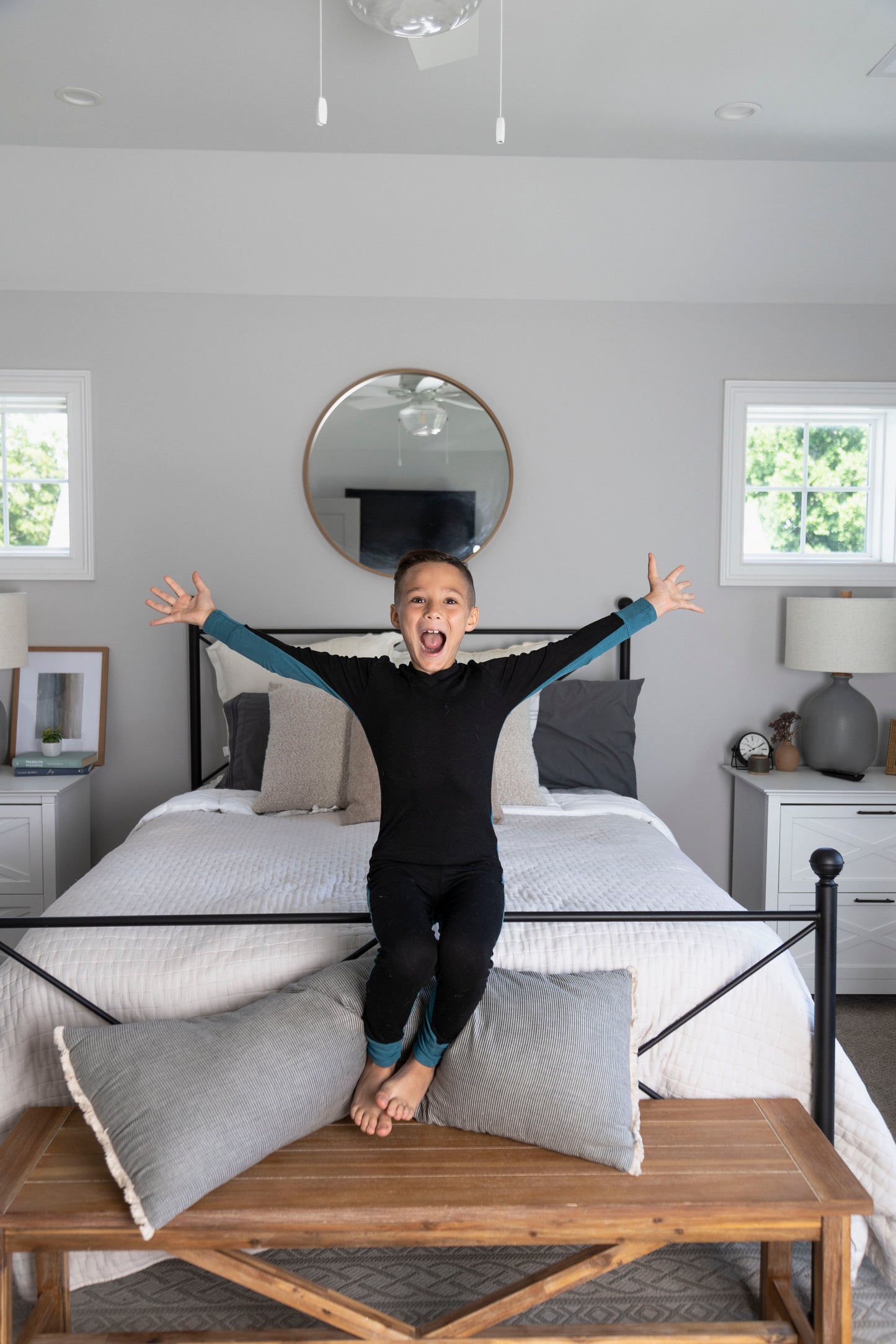 Black/teal V neck Pajamas