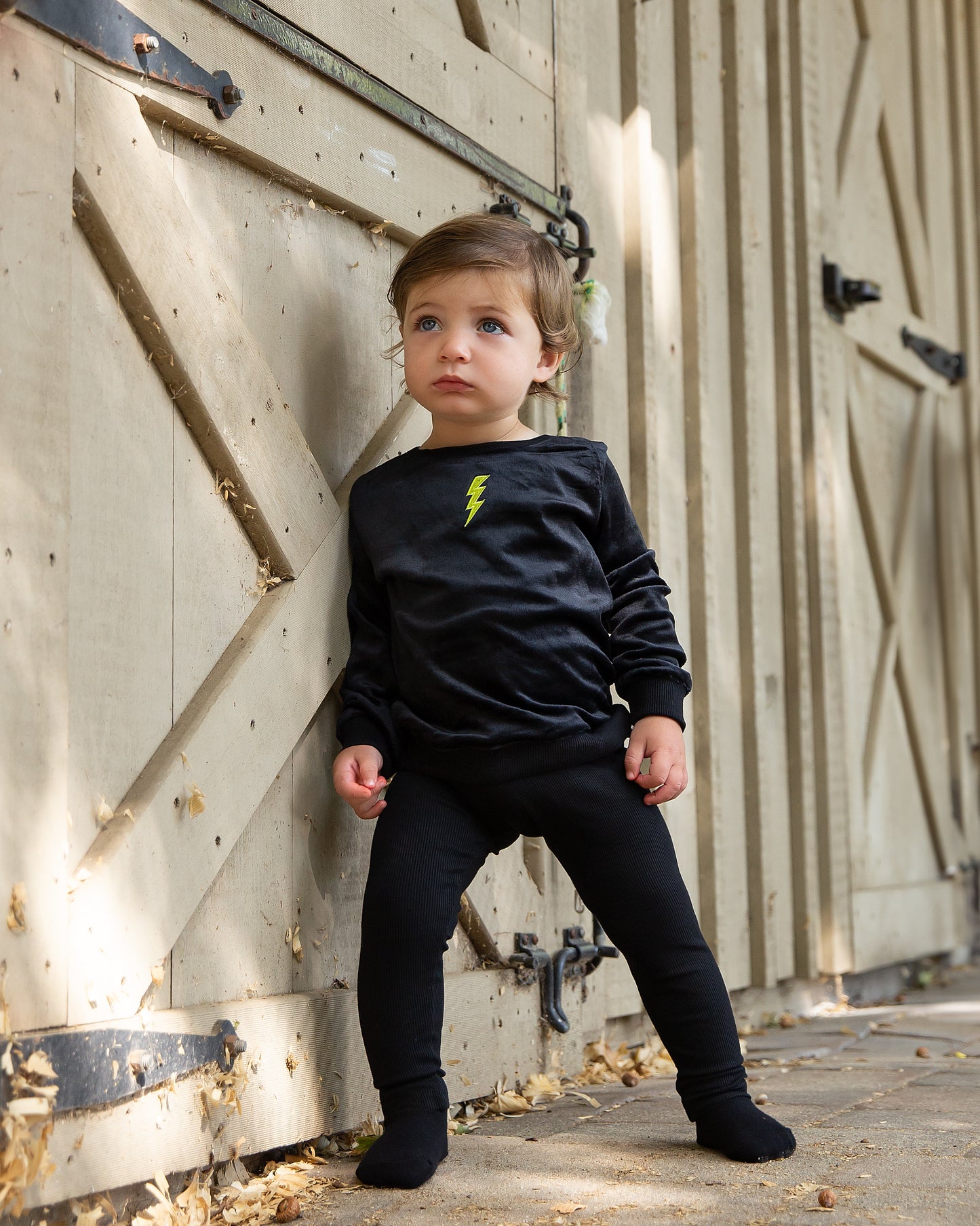 Neon lightning velour baby set