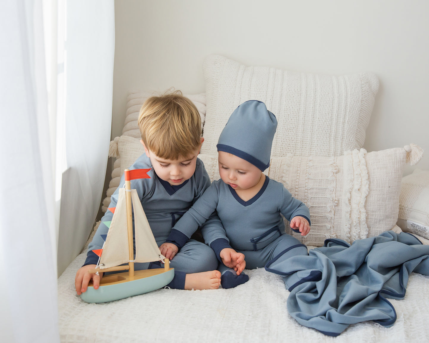 Blue mini Pocket Layette Set Boy