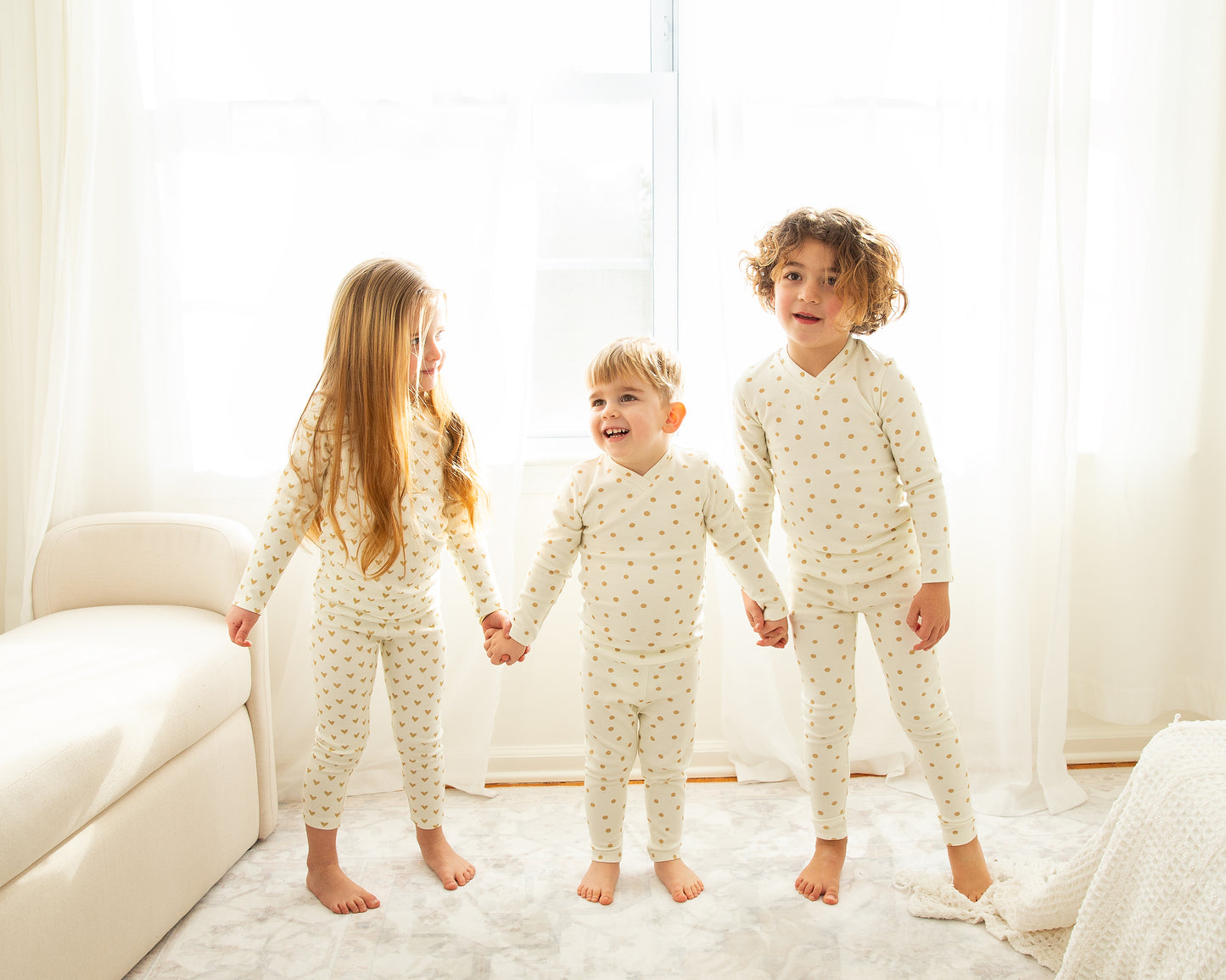 Gold polka dots pajamas