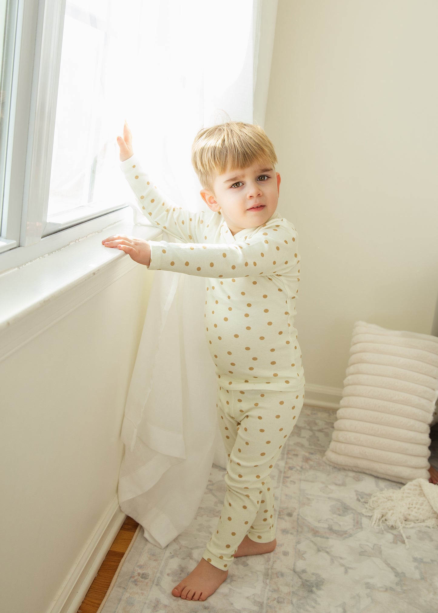 Gold polka dots pajamas