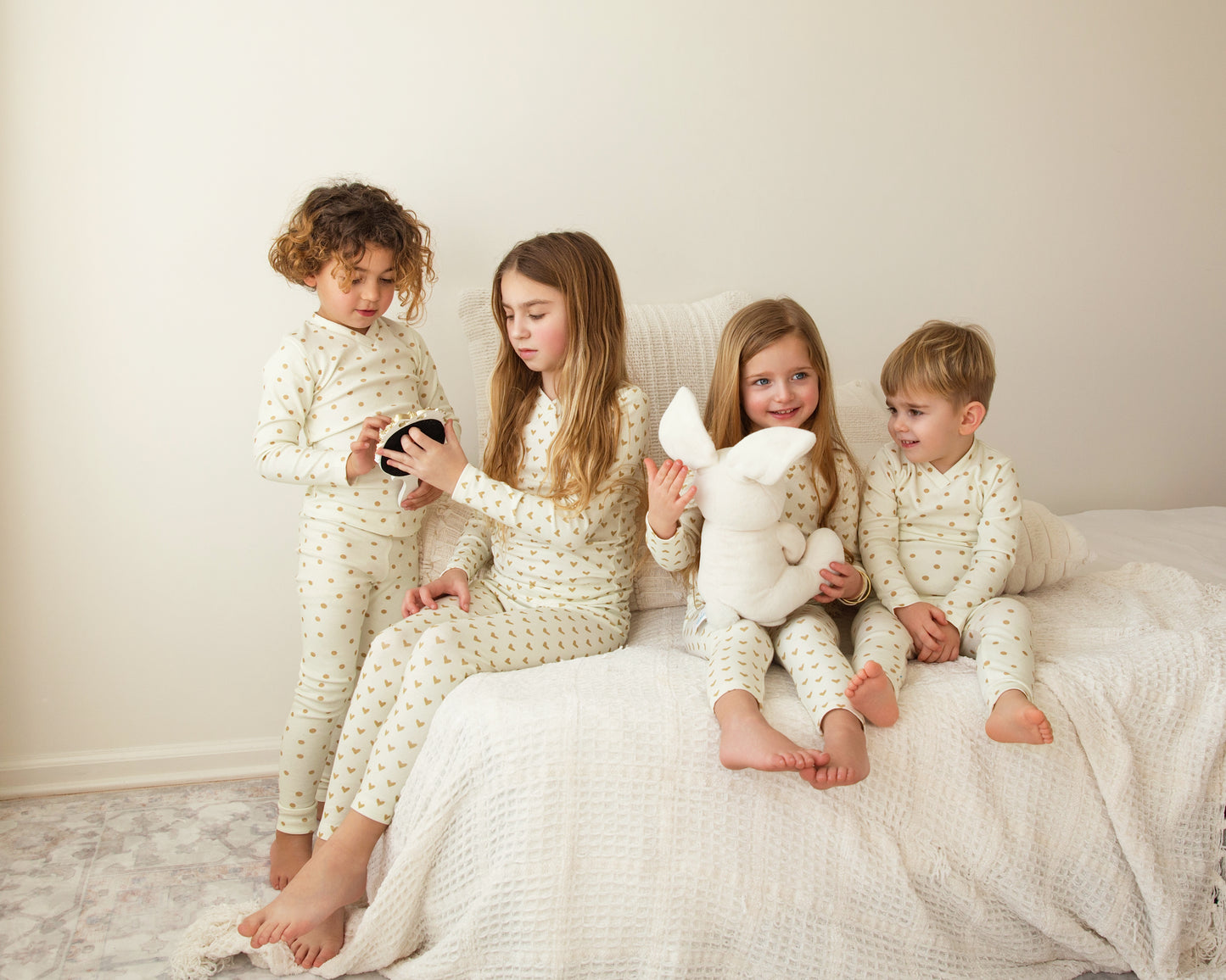 Gold hearts pajamas