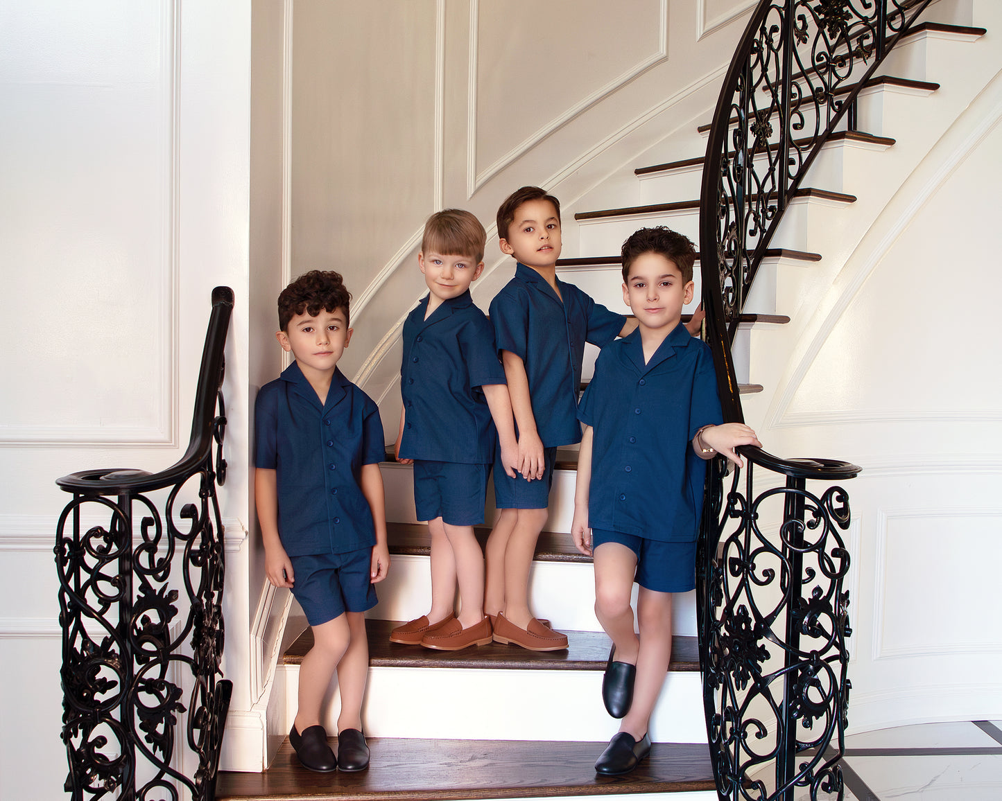 Rich Navy Blue Linen Shirt