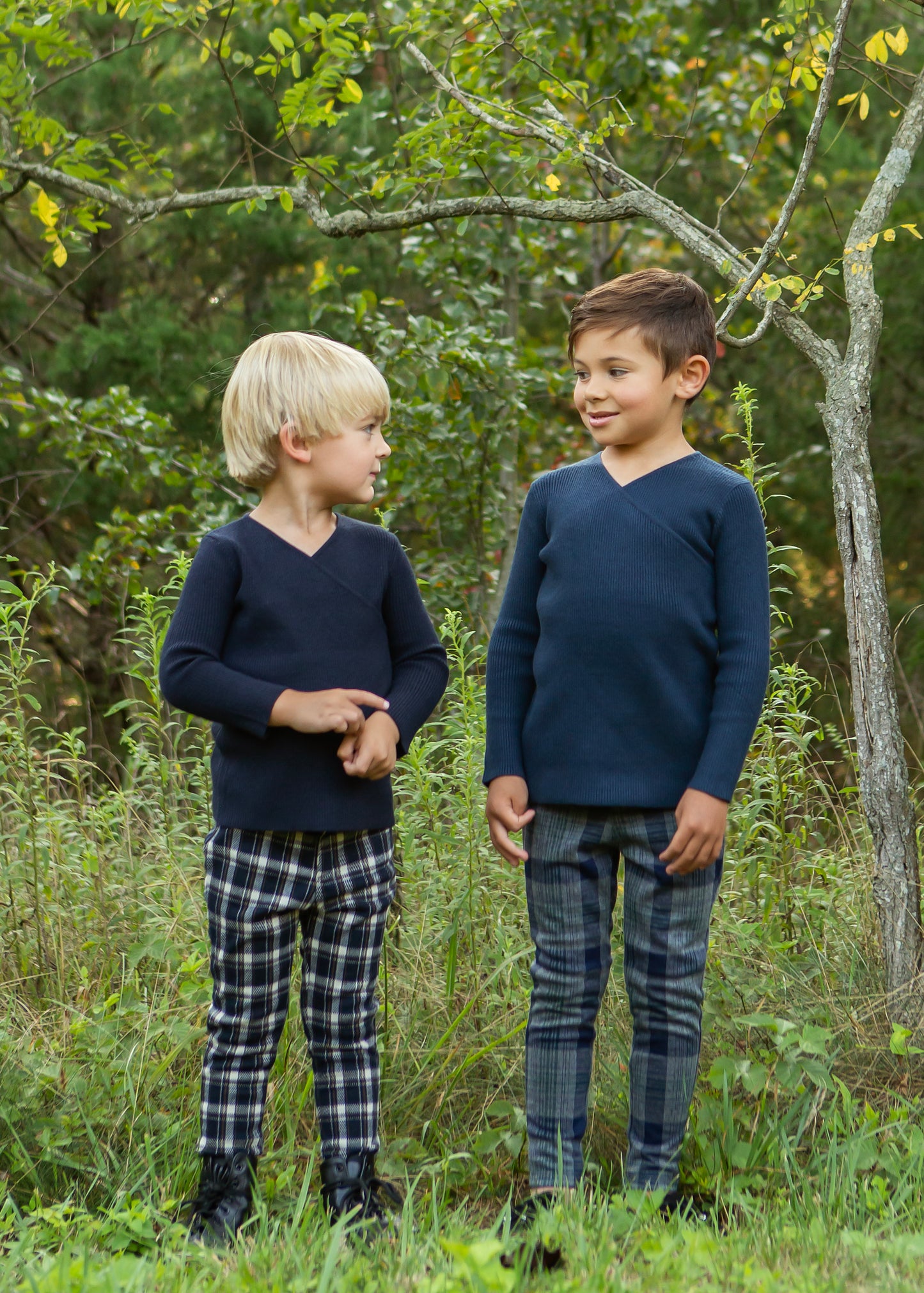 Grey/Navy plaid pants