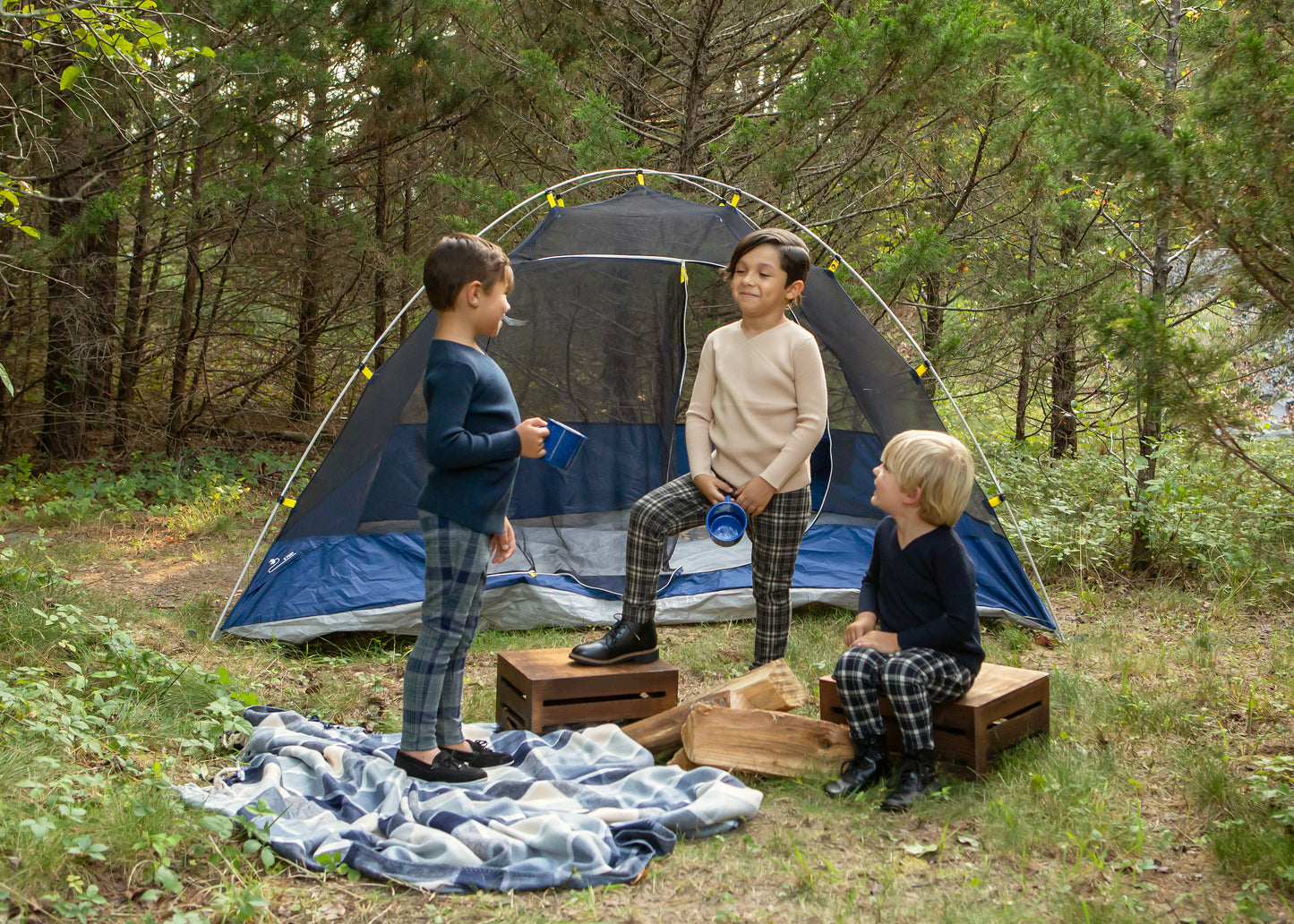 Dark Navy plaid pants