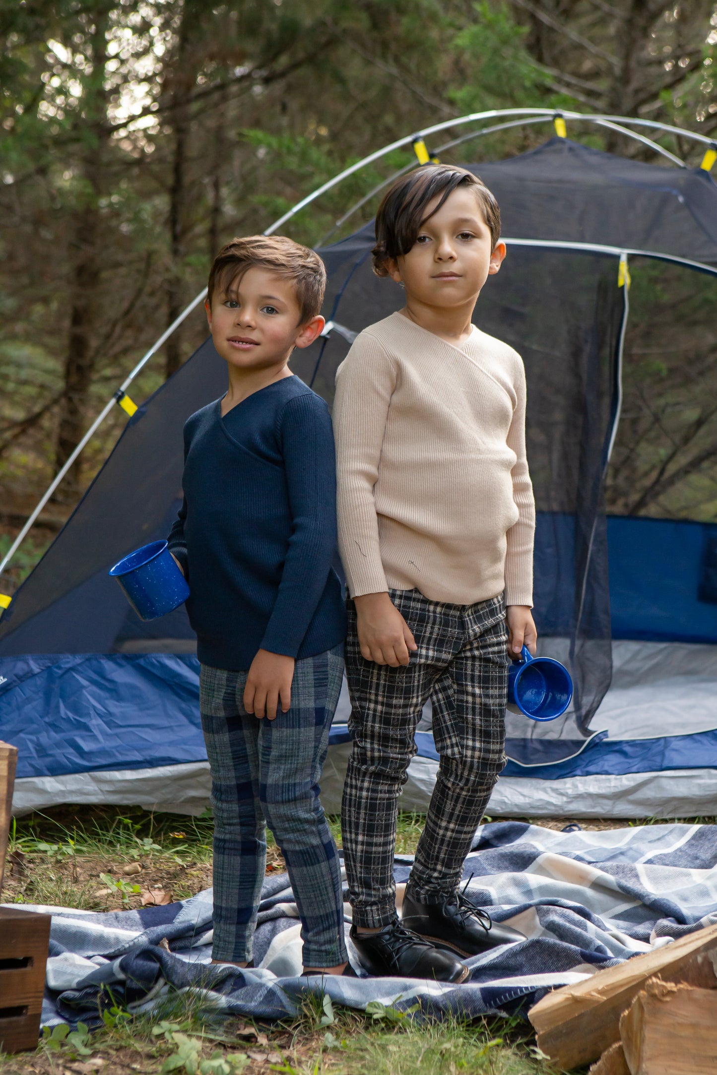 Grey/Navy plaid pants
