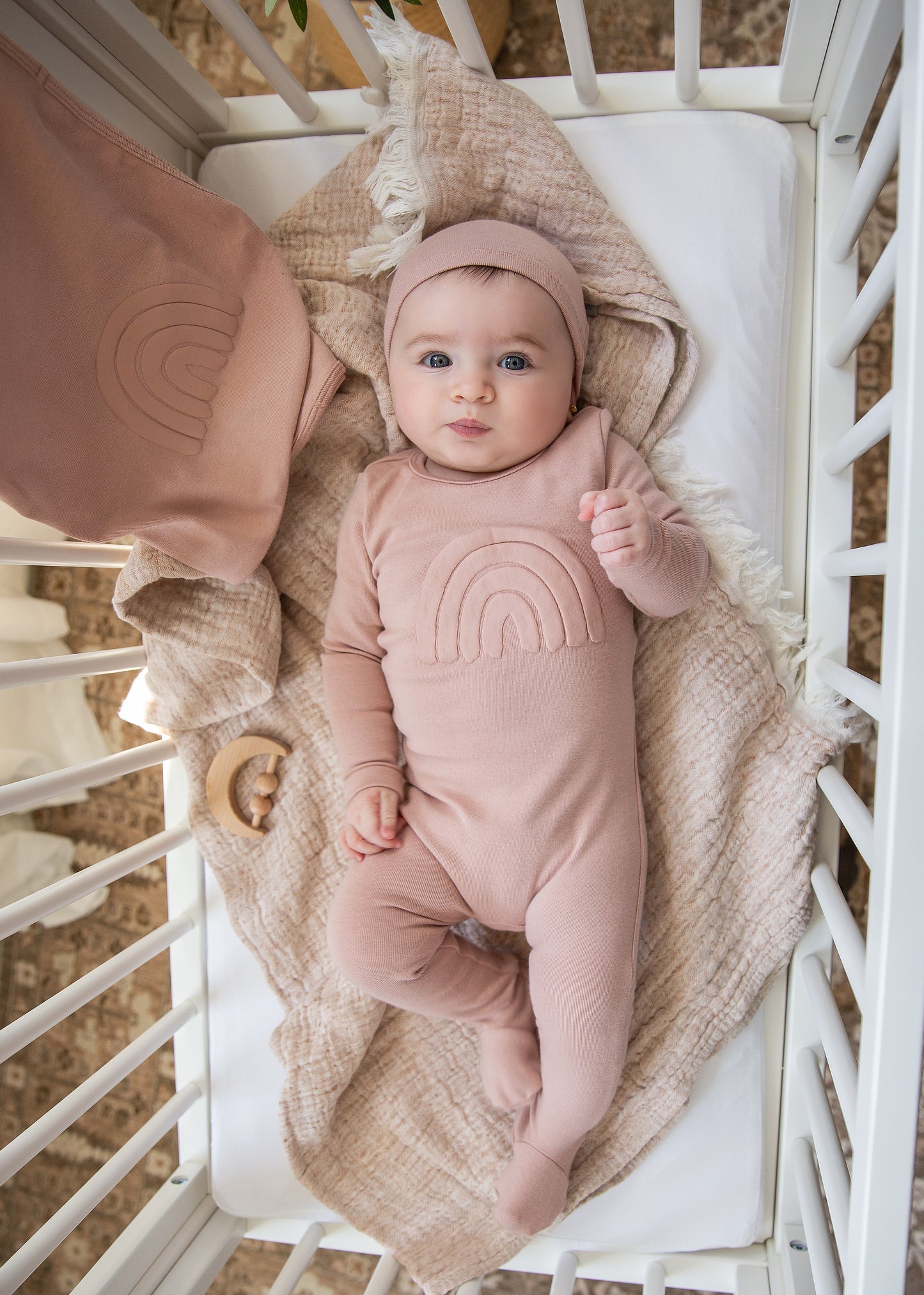 Puff rainbow Nude Pink blanket