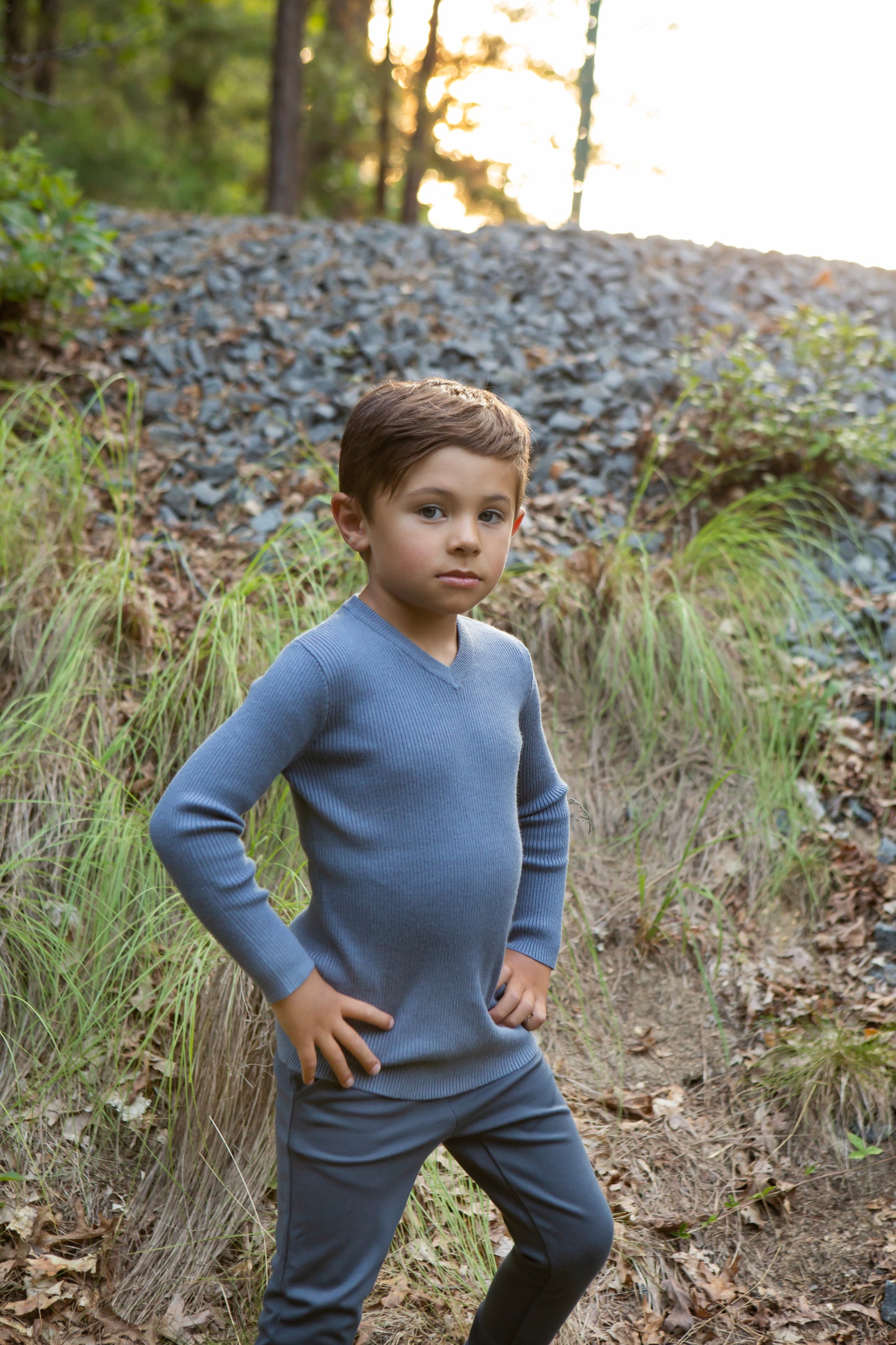 Slate Knit Wrap Top