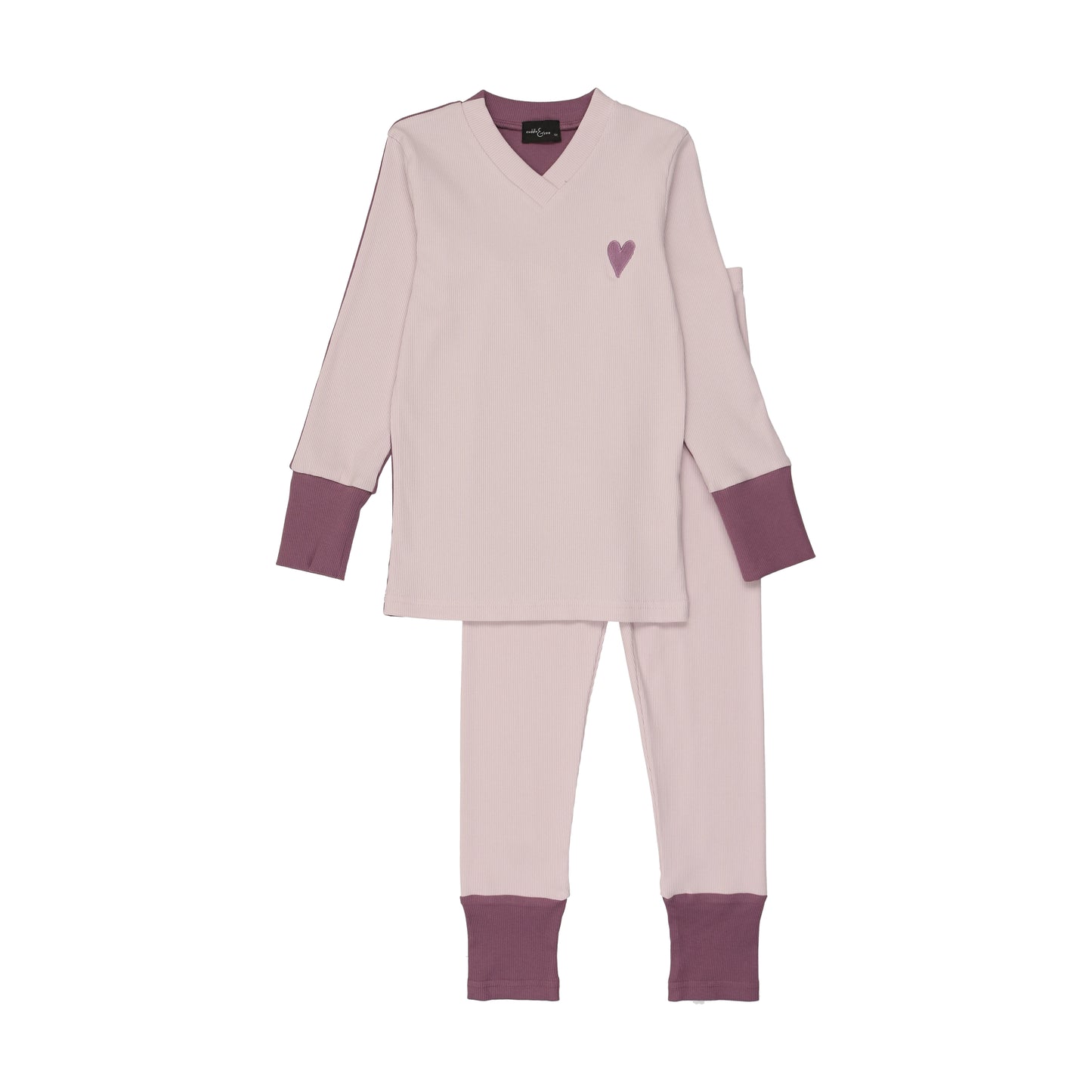 Lavender Ribbed heart pajamas