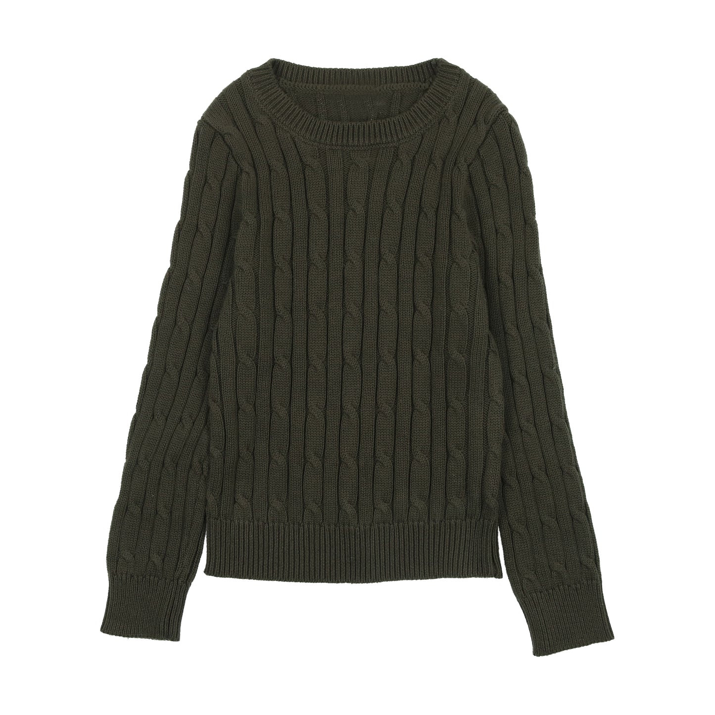 Olive green cable sweater
