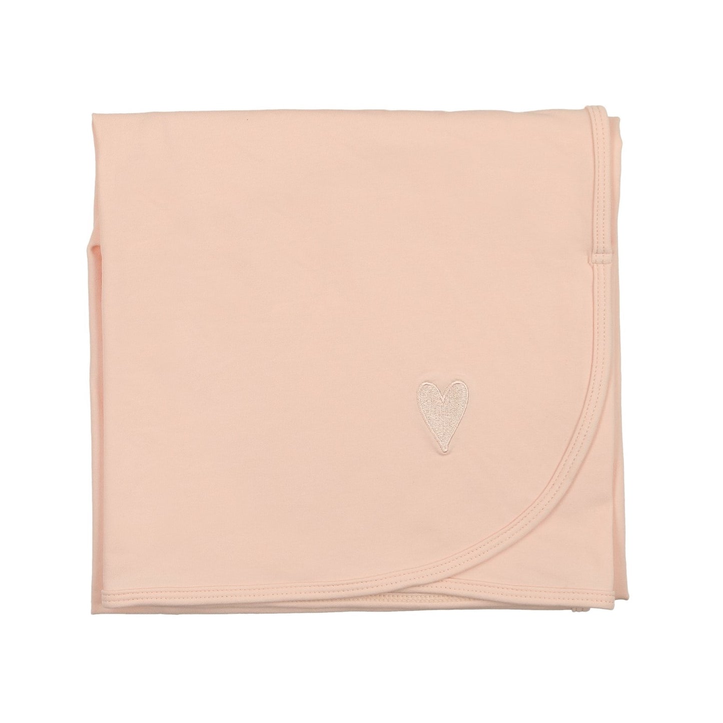 Embroidered pink heart Blanket
