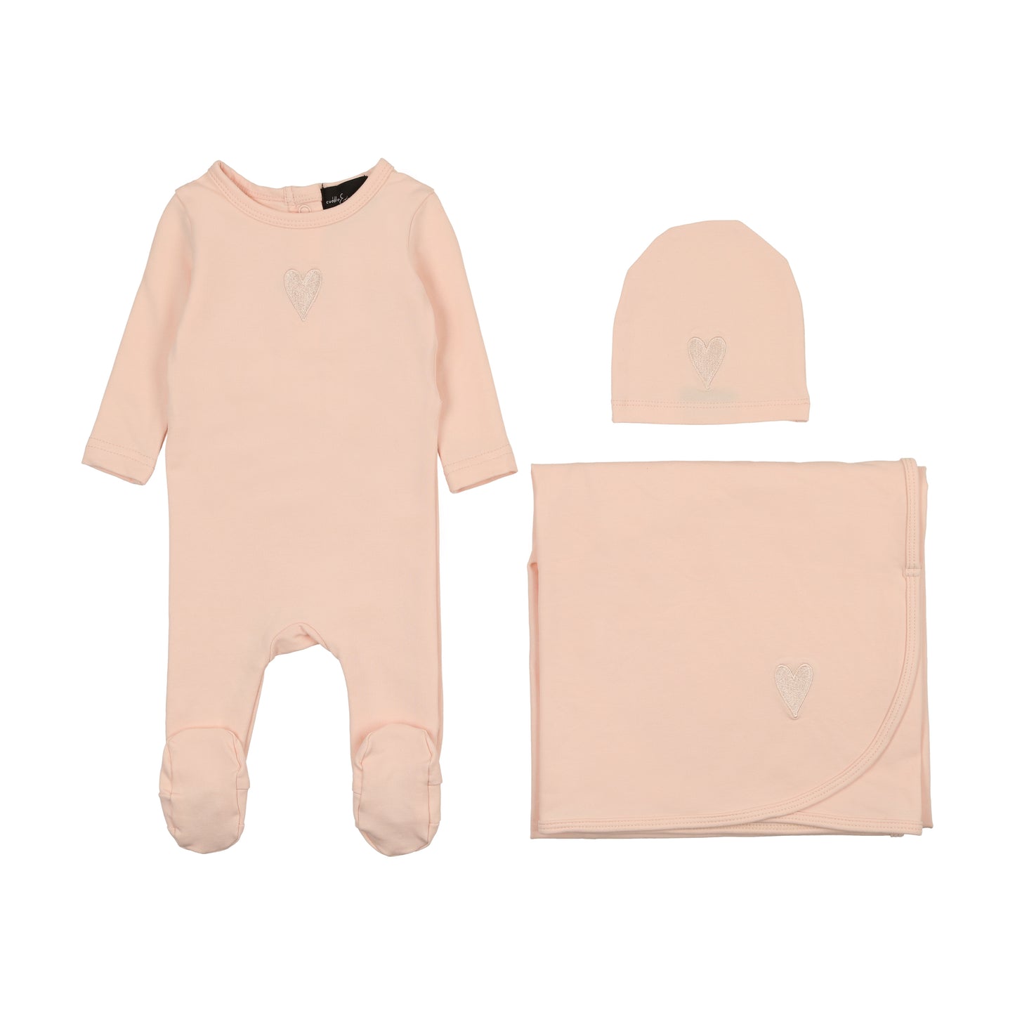 Embroidered pink heart hat