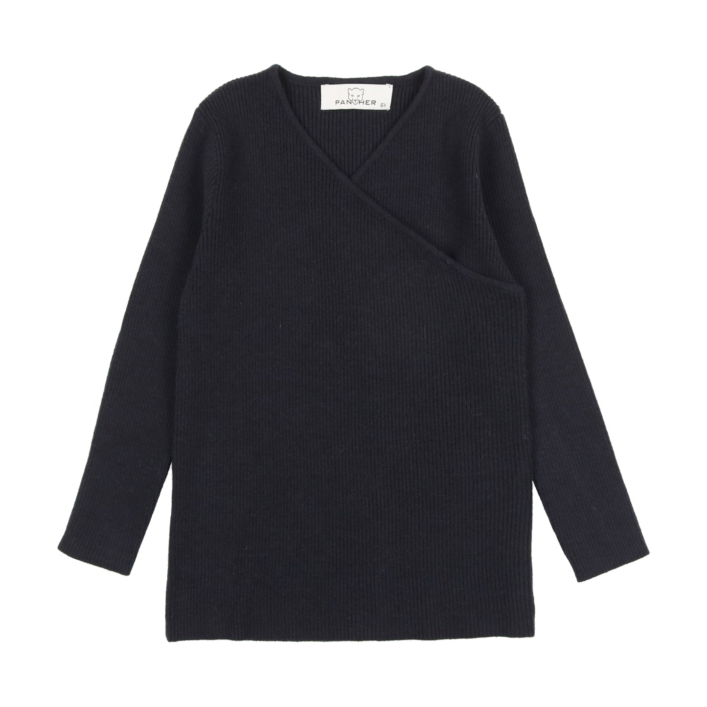 Dark Navy Knit Wrap Top