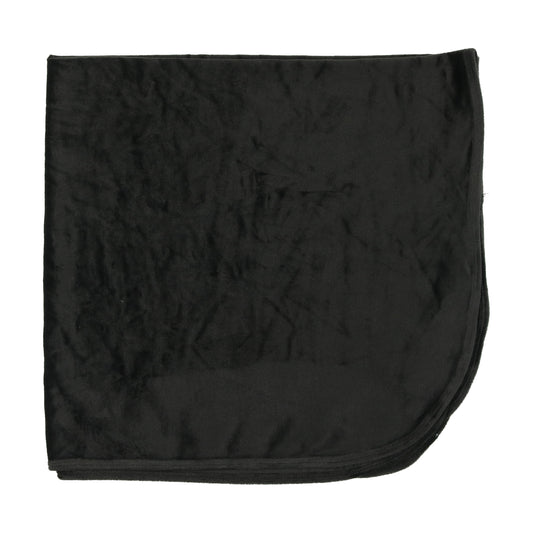 Black Velour Button Blanket