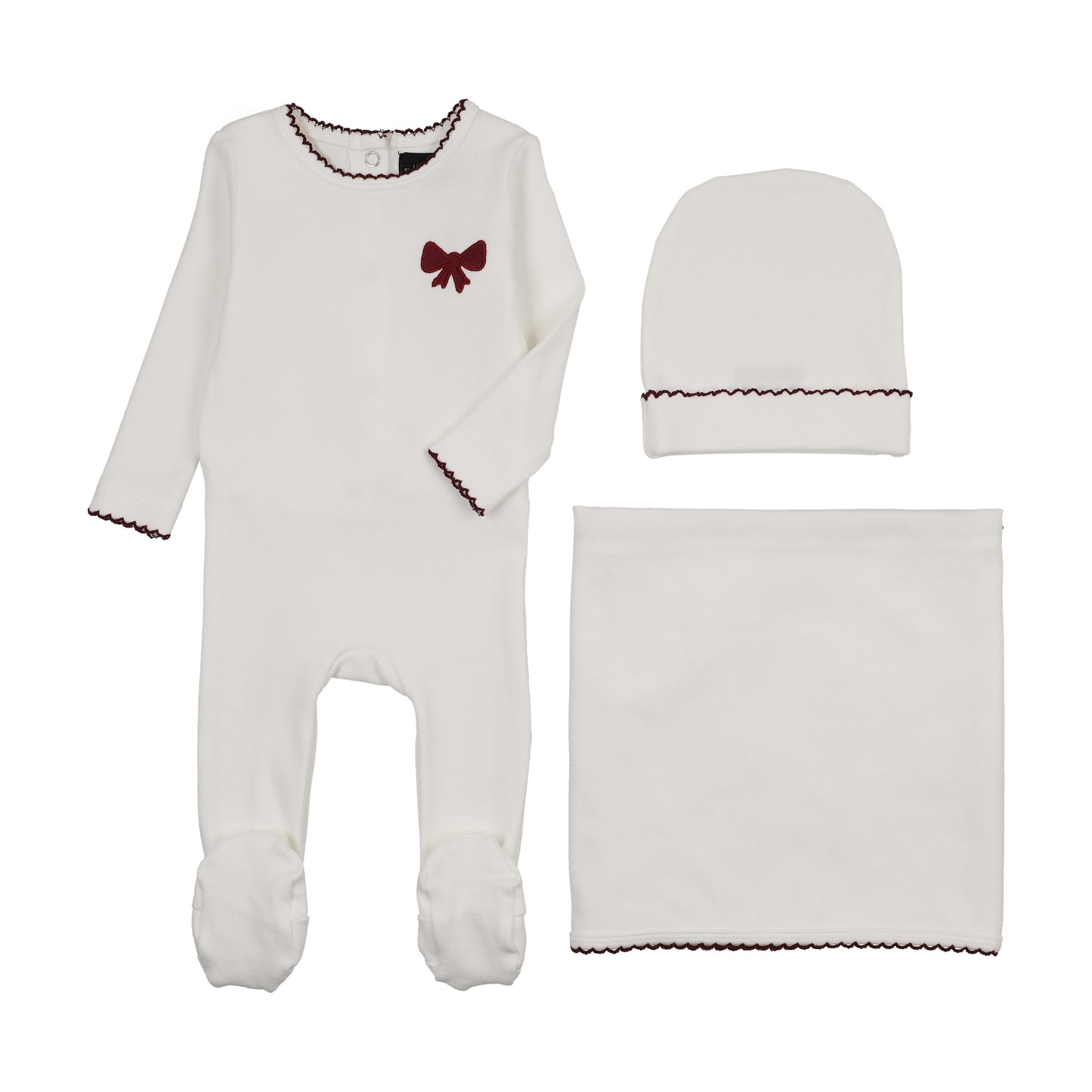 Velvet Burgundy Bow Blanket