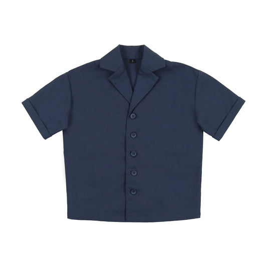 Rich Navy Blue Linen Shirt