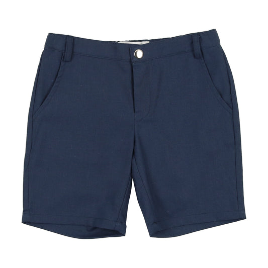 Rich Navy Blue Linen Shorts
