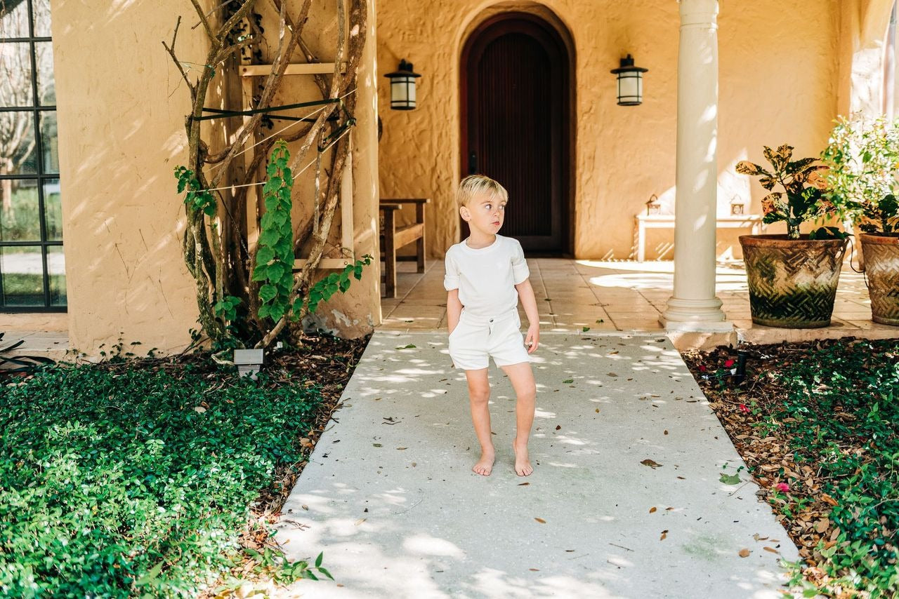Cream Stretch Shorts
