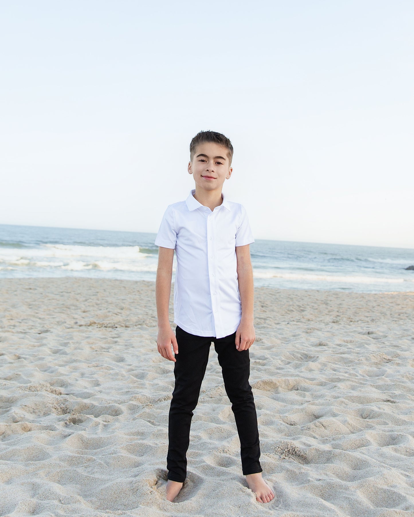 White Stretch Shirt Short Sleeve