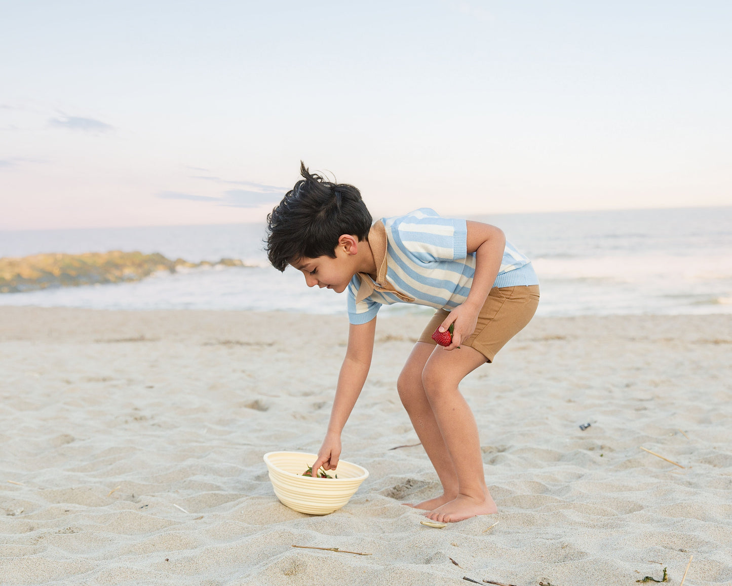Costal Blue Stripe Knit Top
