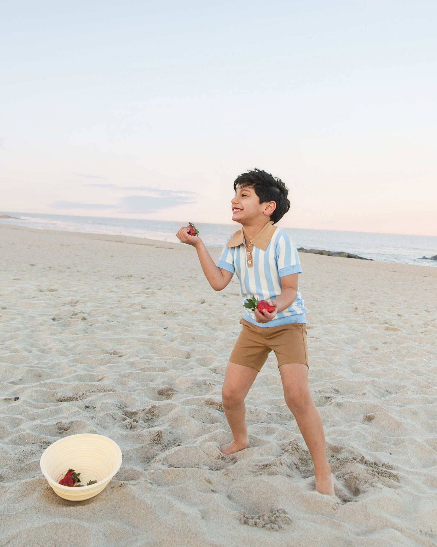 Costal Blue Stripe Knit Top