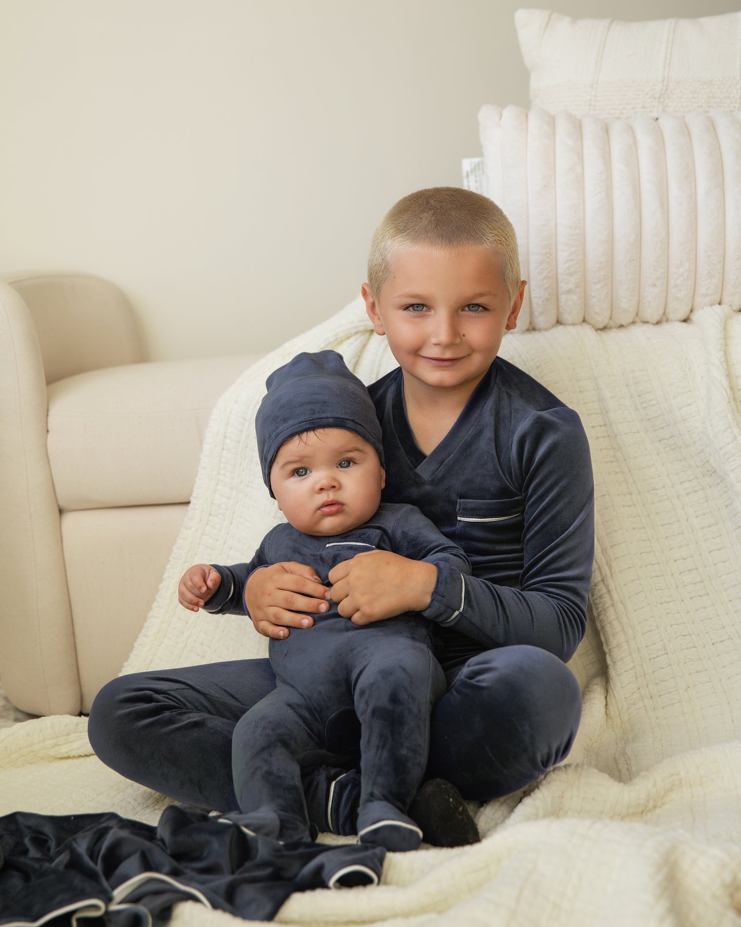 Navy Velour Pajamas