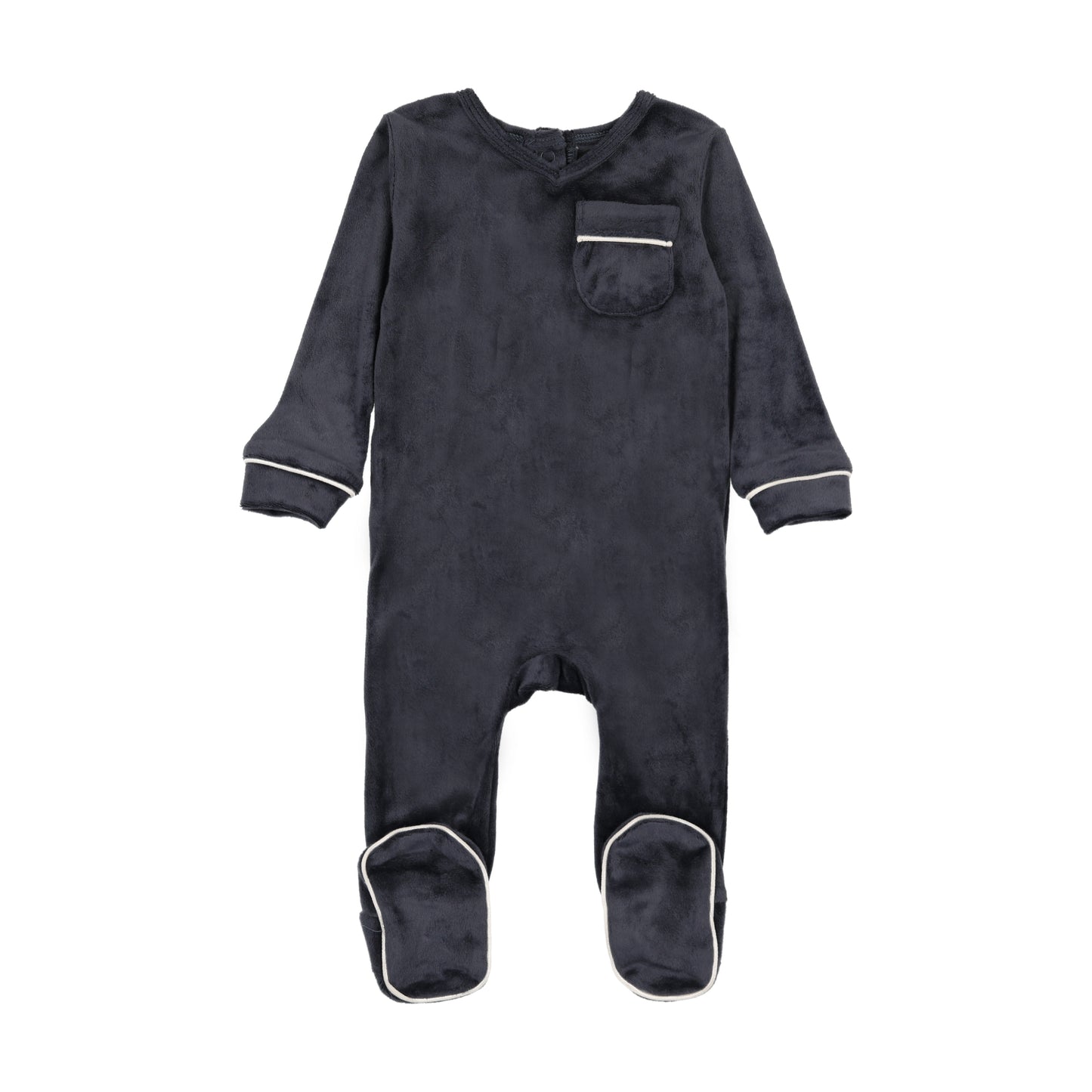 Navy velour stretchie