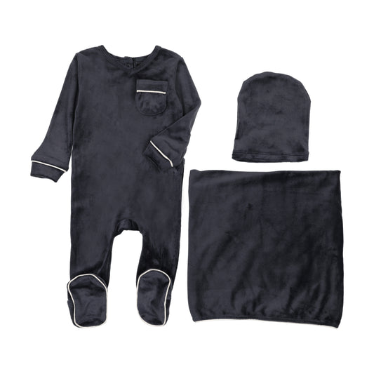 Navy Velour Blanket