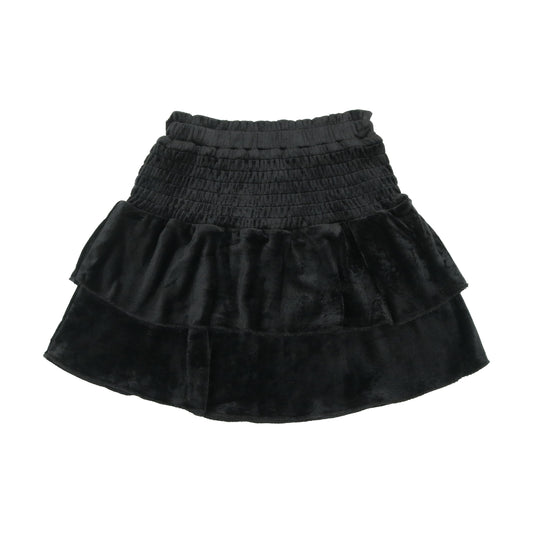 Velour black teared skirt