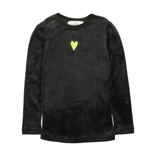 Neon heart velour top