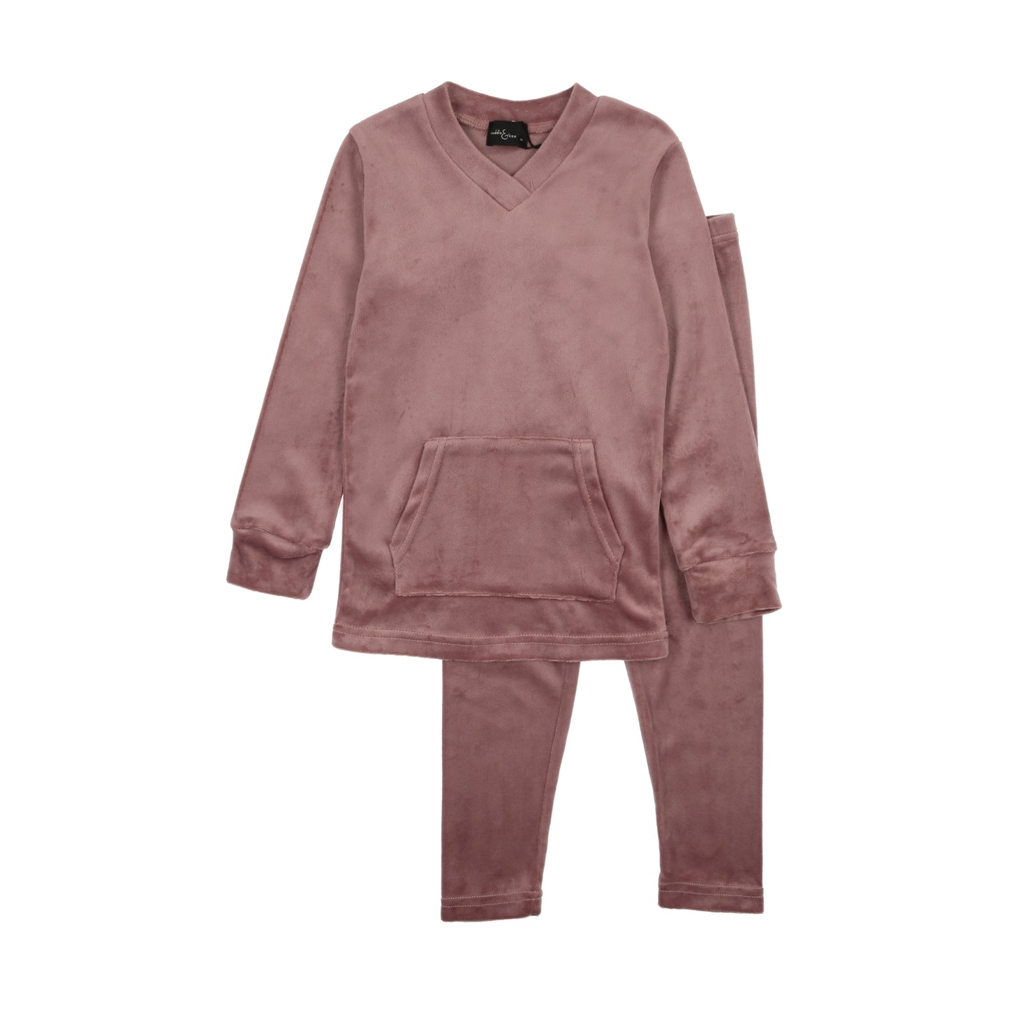 Mauve Velour Kangaroo Pocket Pajamas