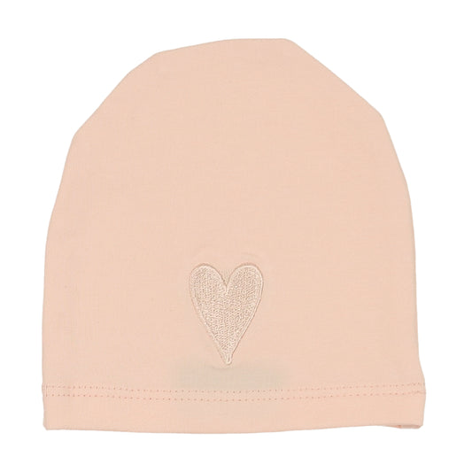 Embroidered pink heart hat