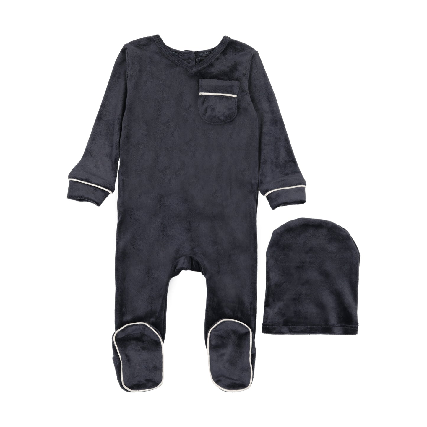 Navy velour stretchie