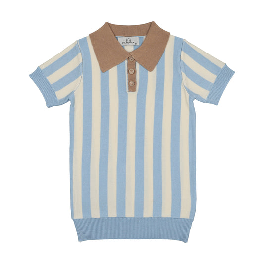 Costal Blue Stripe Knit Top