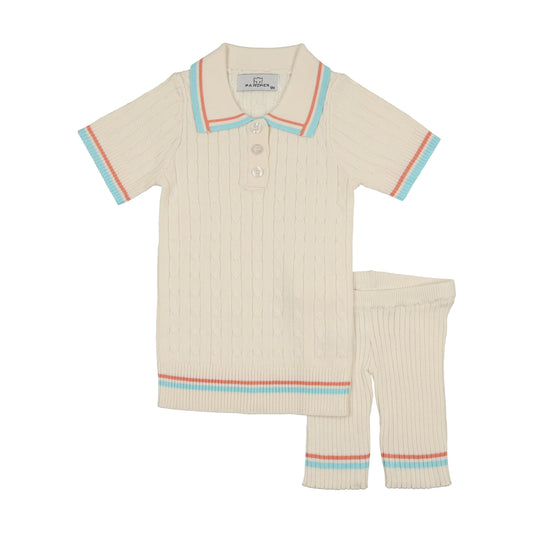 Cream Cable Knit baby set