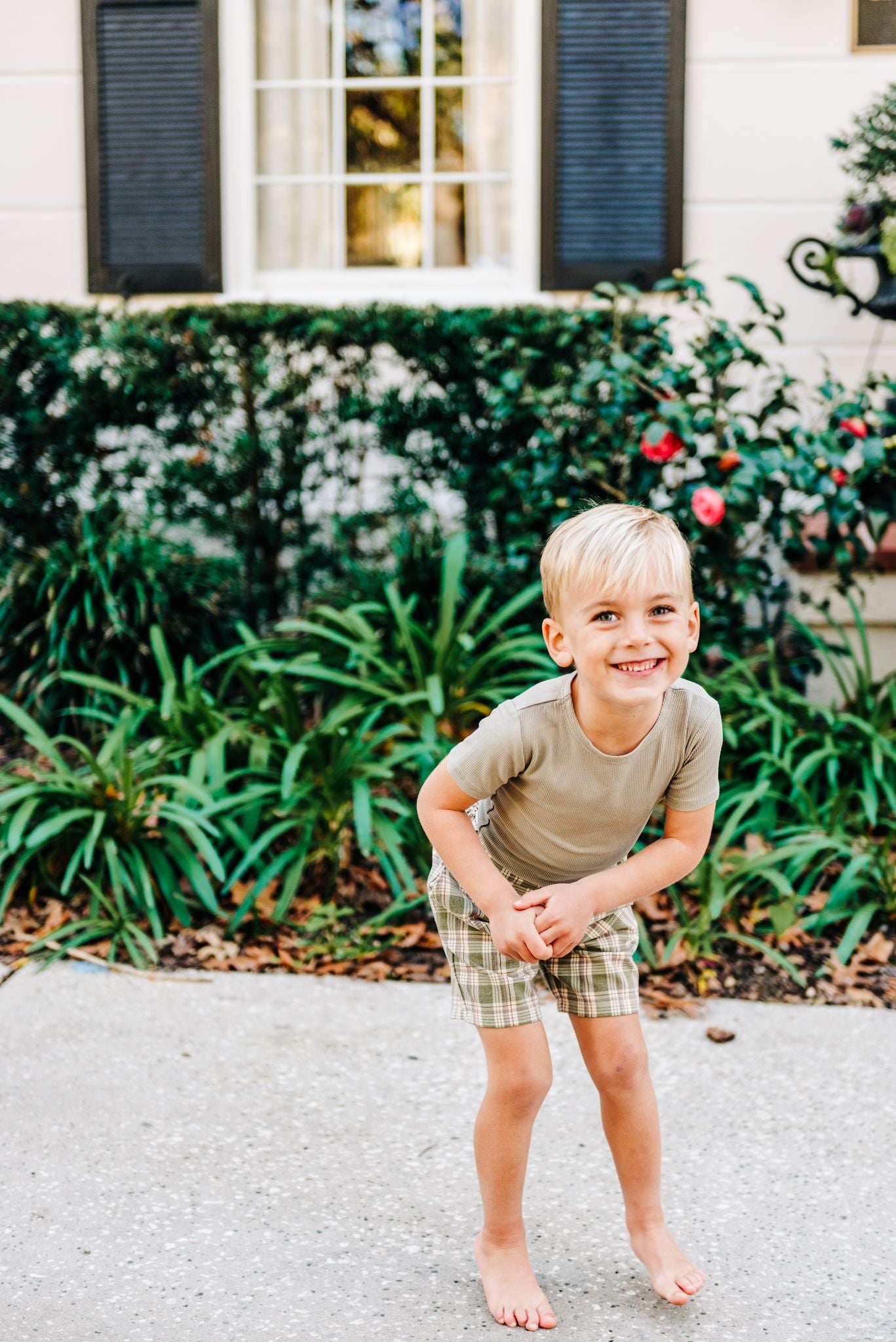 Olive Plaid Shorts