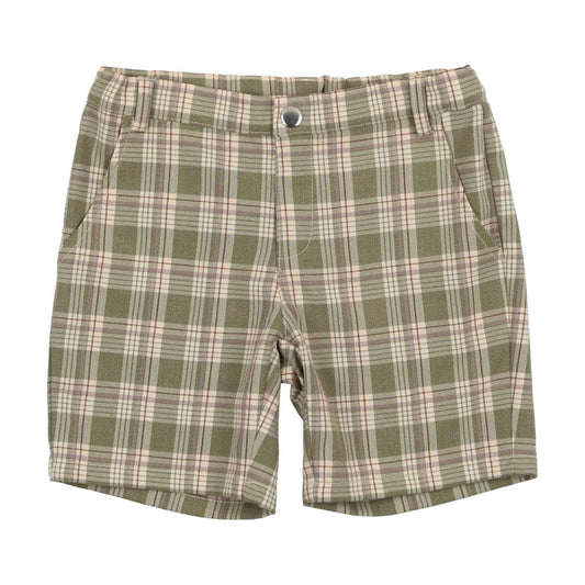 Olive Plaid Shorts